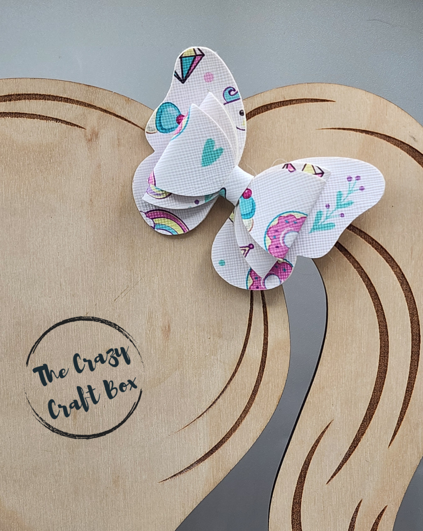 Faux Leather Butterfly Hair Bow – Layered Glitter Boutique Style