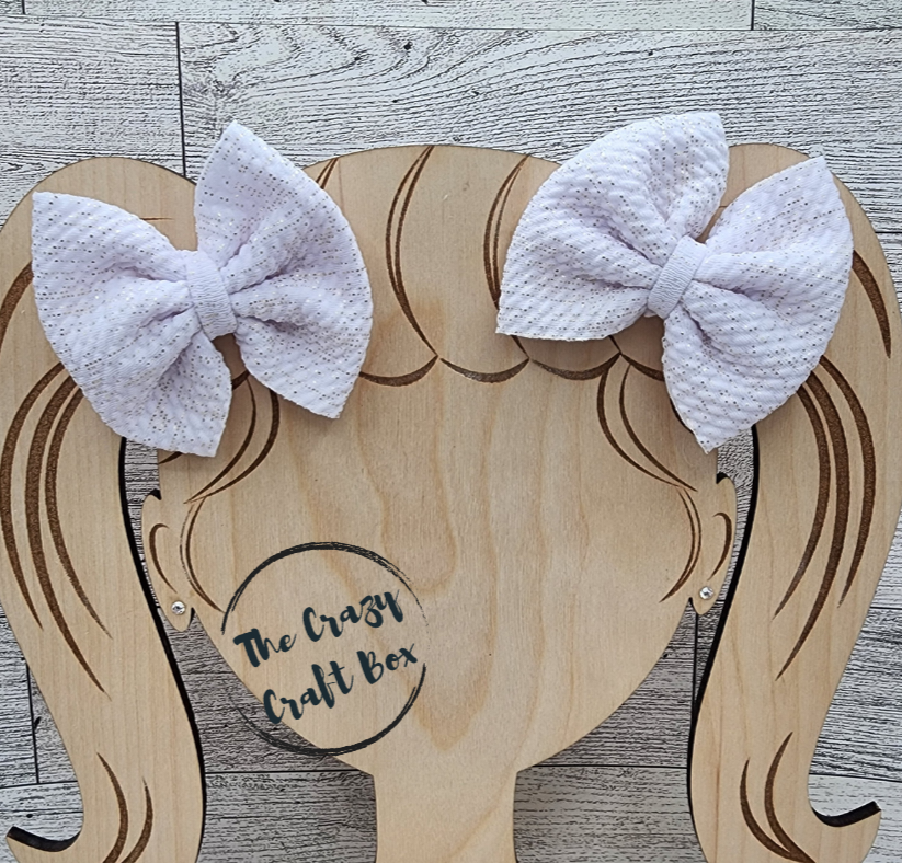 White Gold Metallic Hair Bows