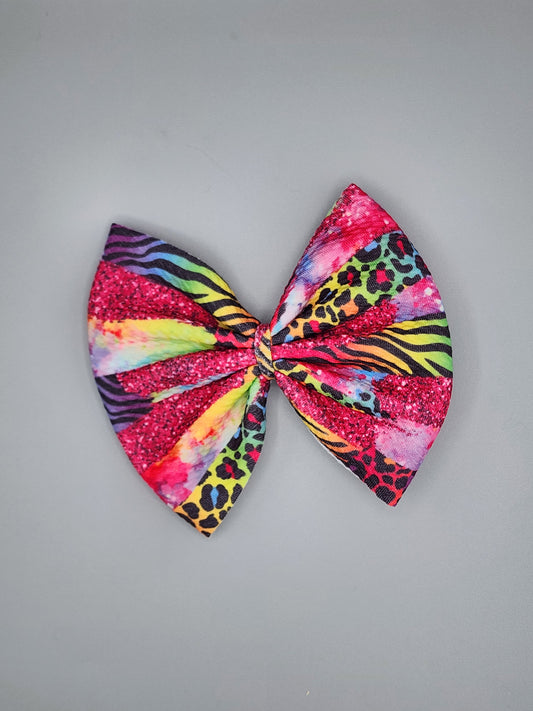 Zebra & Leopard Paint Stripe Bows