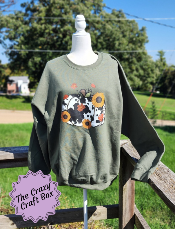 Cow print Pumpkin Crewneck