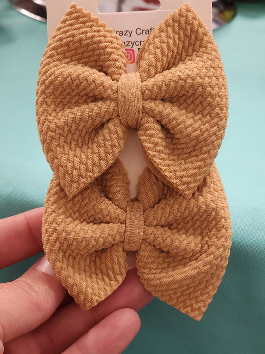 Tan Hair Bows