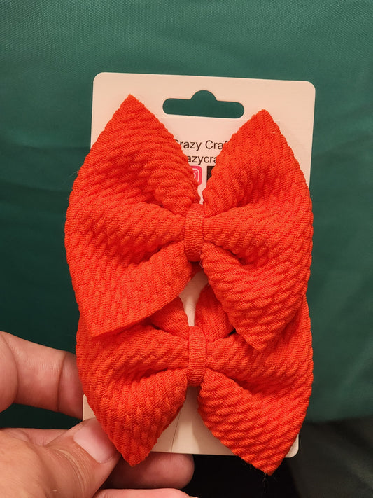 Fire Orange Hair Bows