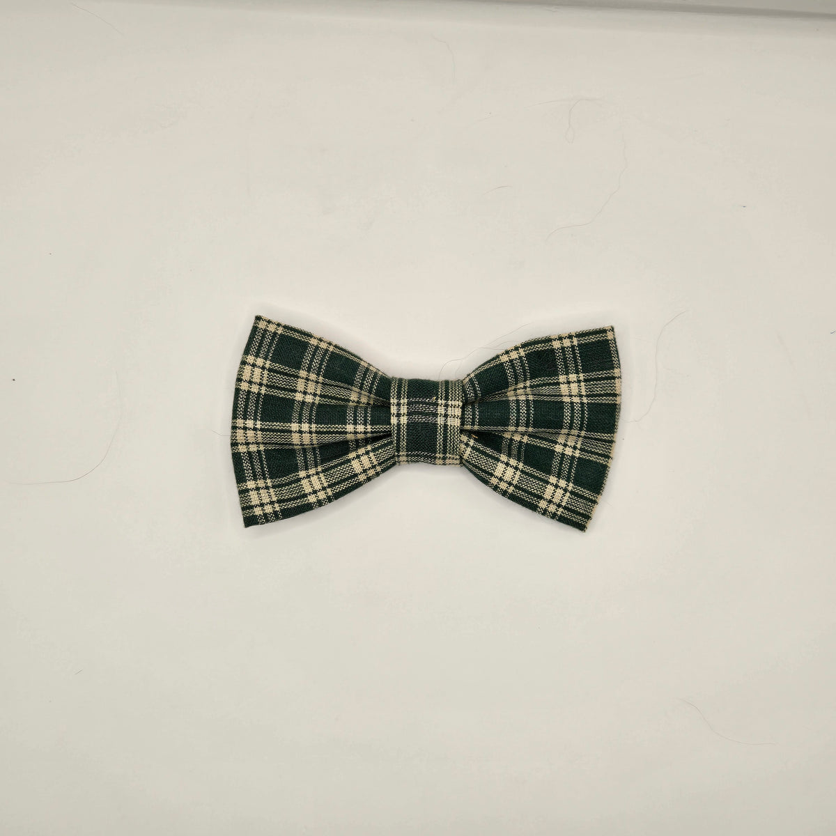 Green Plaid Dog Bow Tie Collar Accessory | Handmade Pet Outfit for Dogs & Cats