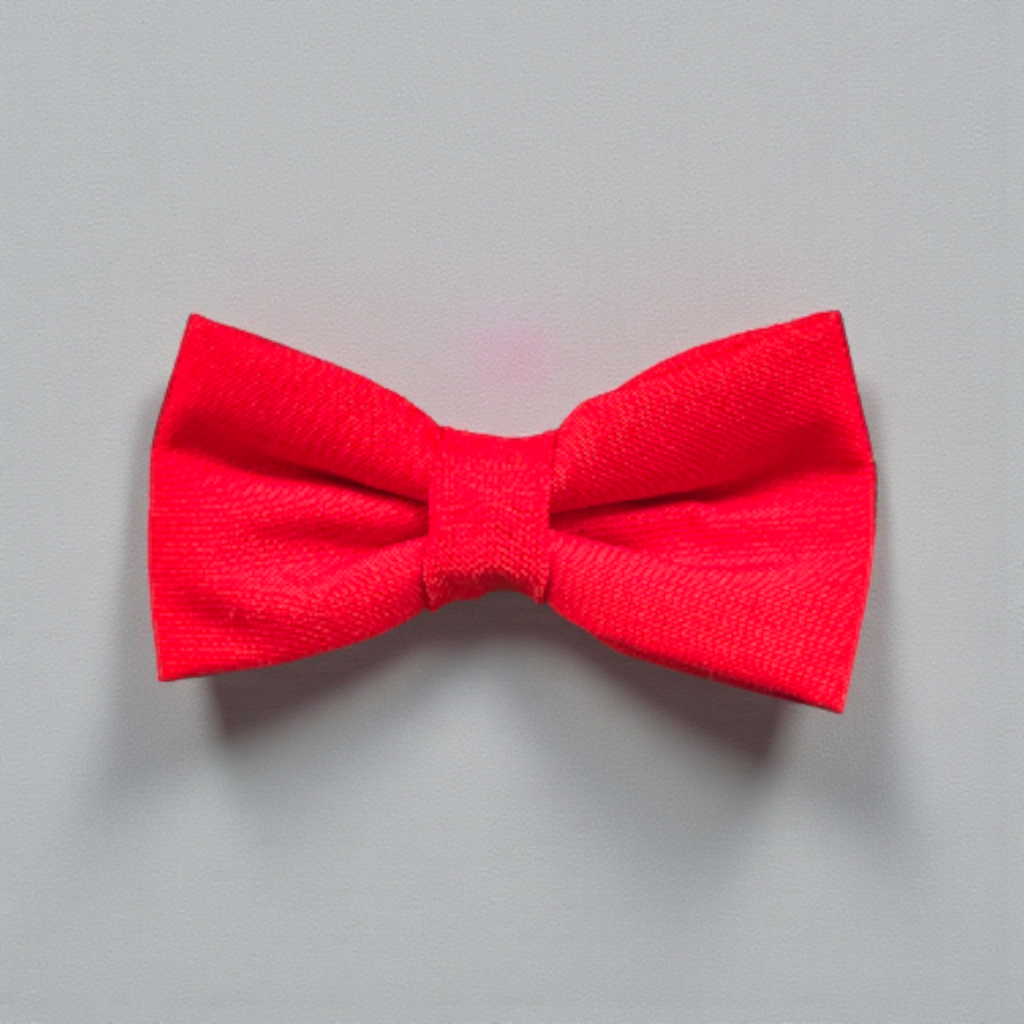 Red Dog Bow Tie Collar Accessory | Handmade Pet Outfit for Dogs & Cats