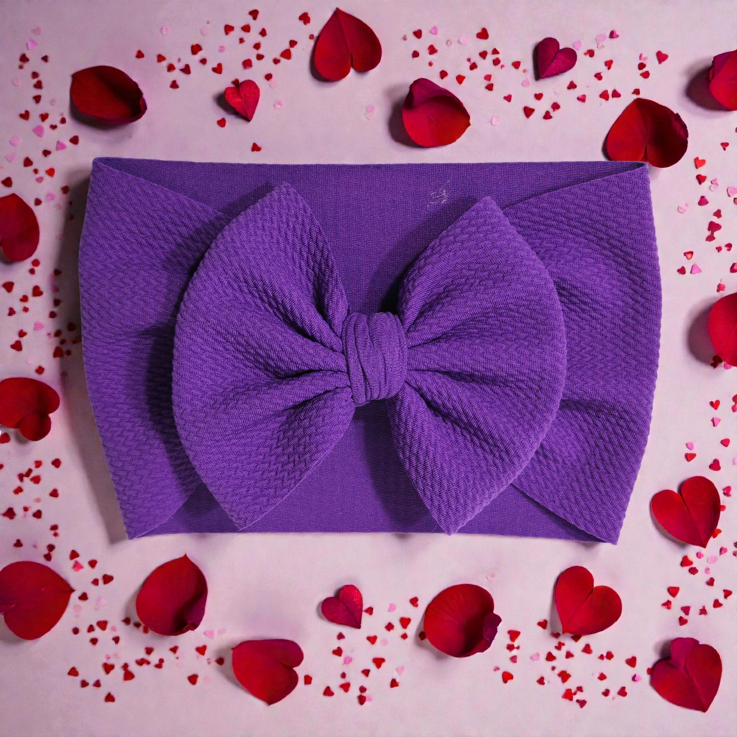 Purple Bow Headband & Hair Bow | Baby Toddler Girls Bow | Handmade Fabric Bow | Newborn Infant Headwrap | Boutique Hair Accessories