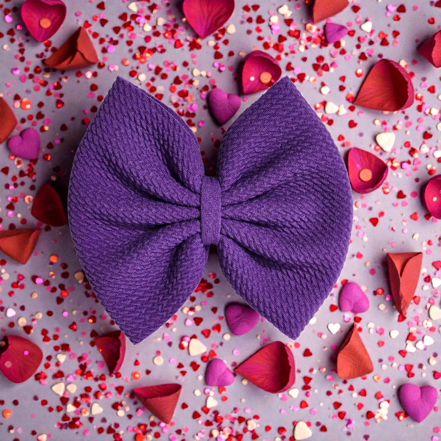 Purple Bow Headband & Hair Bow | Baby Toddler Girls Bow | Handmade Fabric Bow | Newborn Infant Headwrap | Boutique Hair Accessories