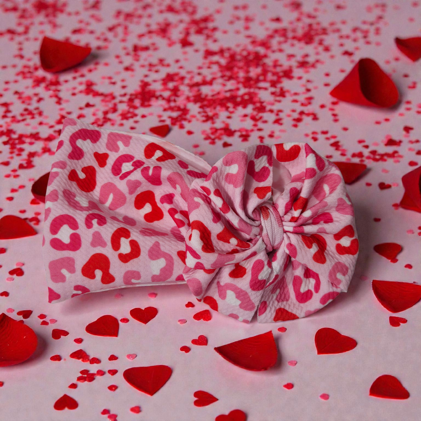 Valentine Leopard Bow Headwrap & Hair Bow Set – Baby & Toddler