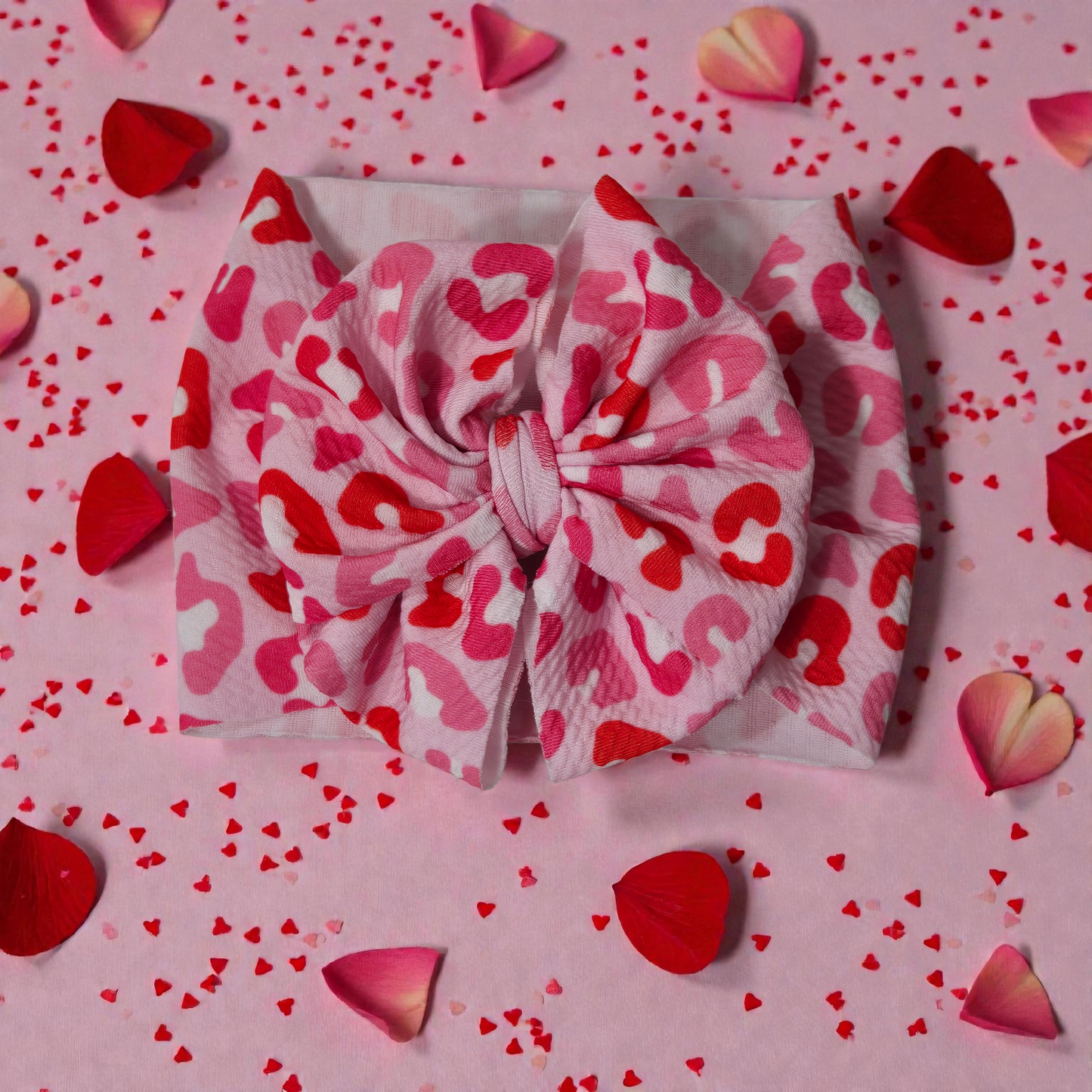 Valentine Leopard Bow Headwrap & Hair Bow Set – Baby & Toddler
