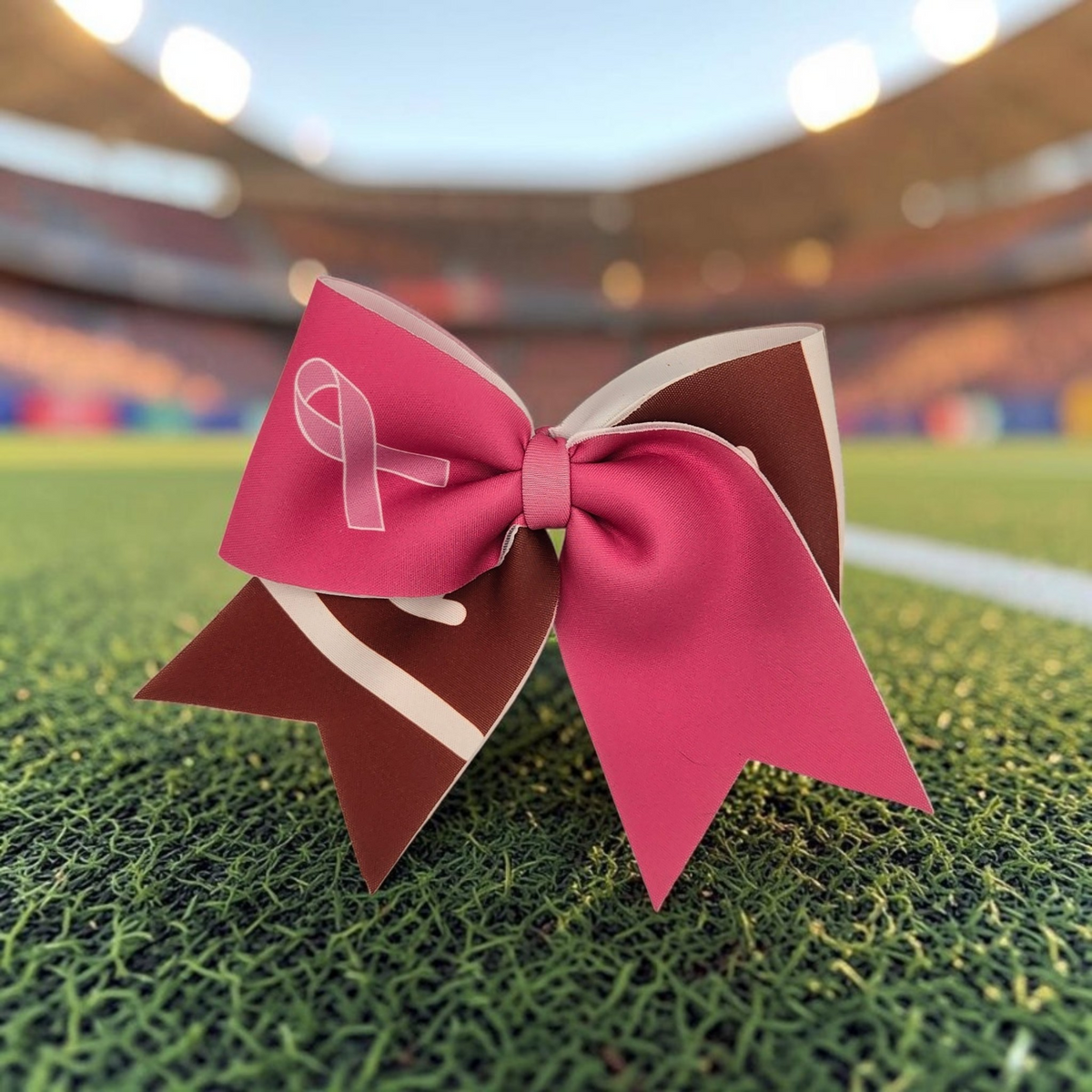 Breast Cancer Football Bow