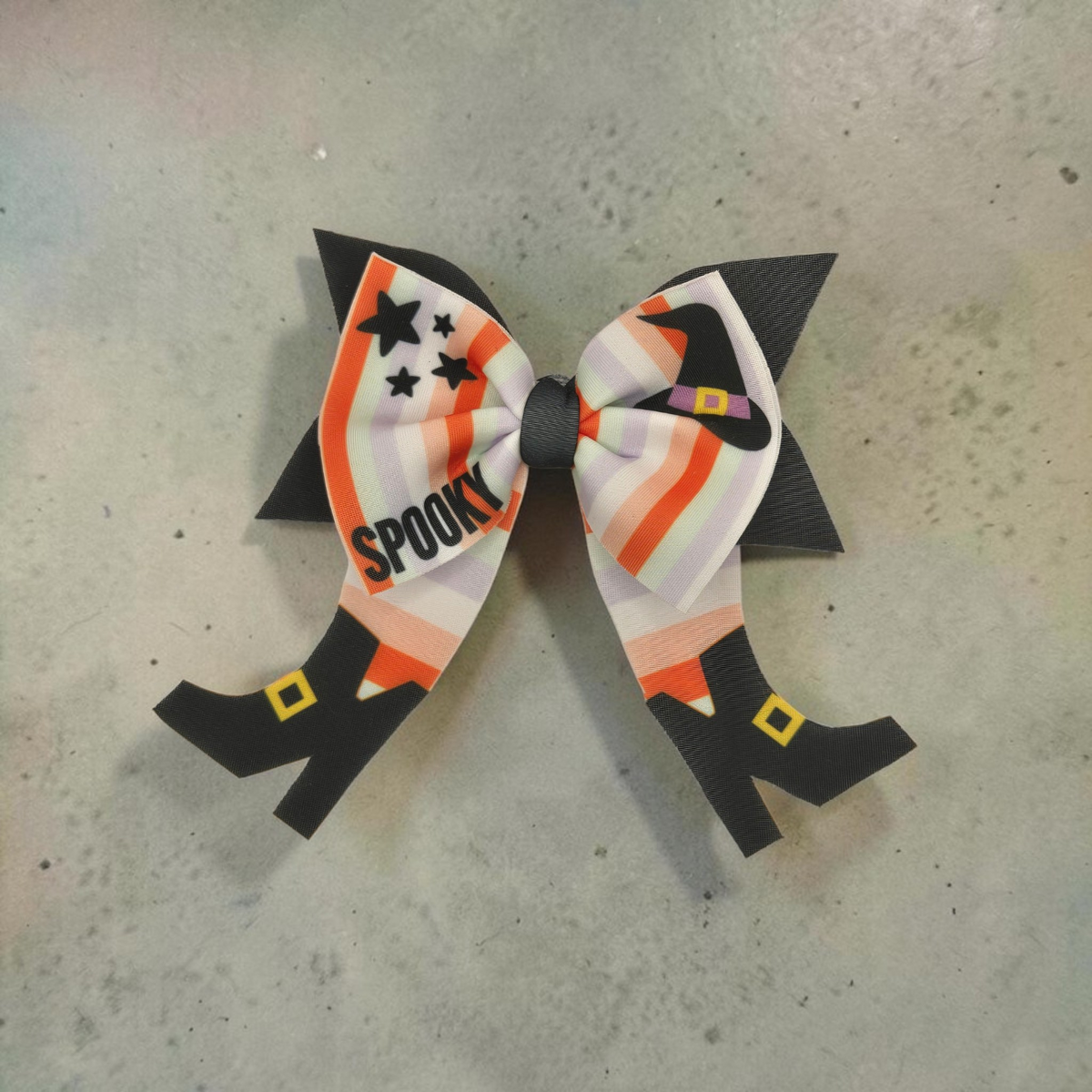 Halloween Witch Hair Bow | Spooky Witch Boot Hair Bow | Girls Halloween Hair Accessory