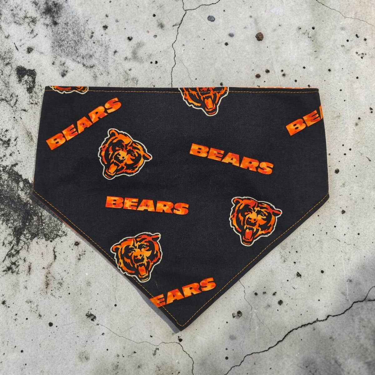Chicago Bears Pet Bandana | Reversible Football Dog & Cat Bandana | Scrunchie Back | XS–XXL