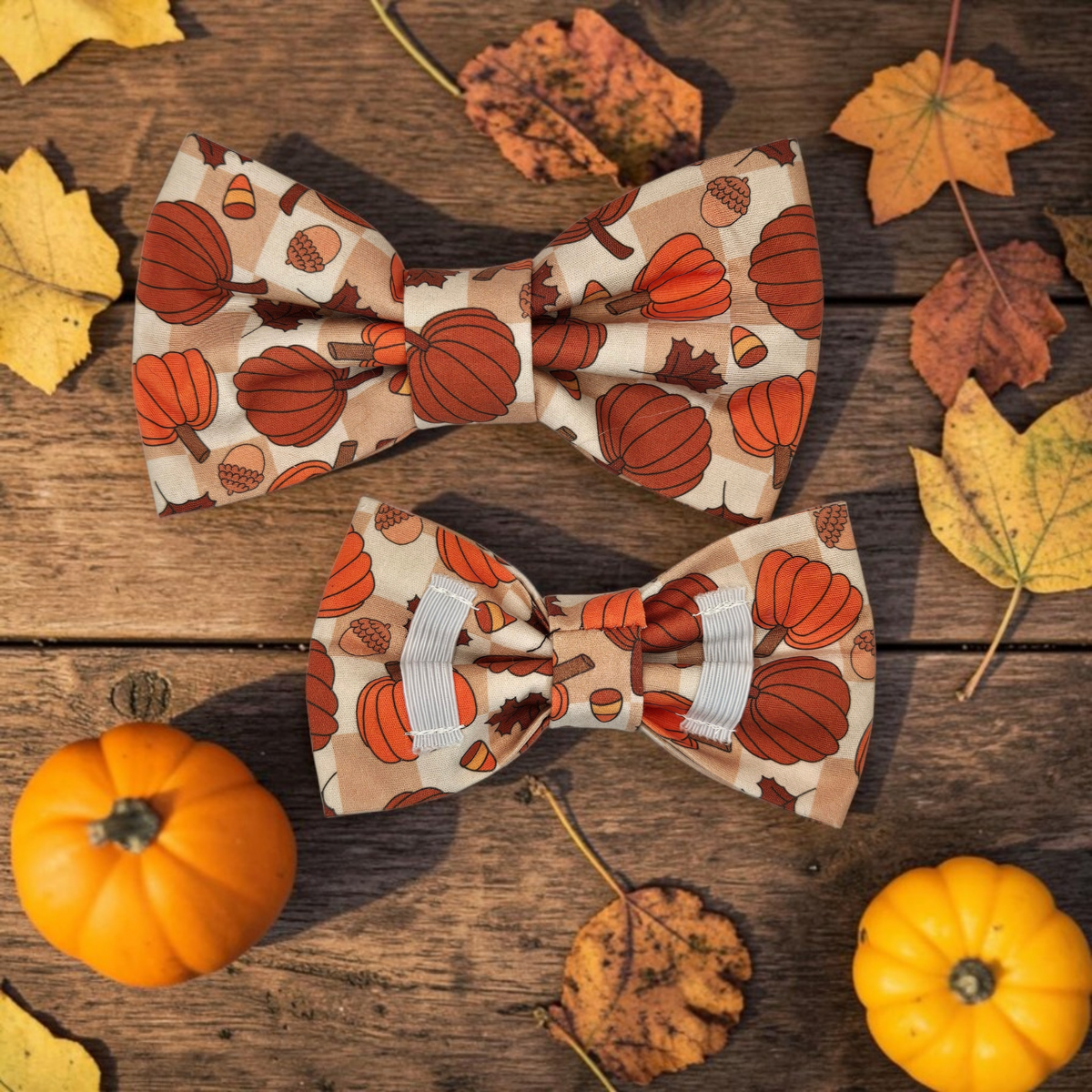 Fall Pumpkin Pet Bow Tie | Autumn Dog & Cat Collar Bow Tie