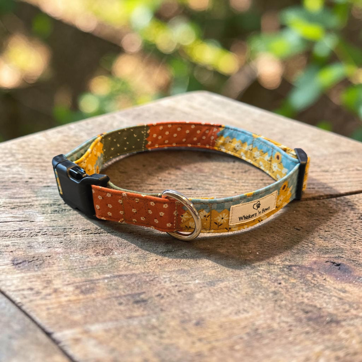 Fall Patchwork Handmade Adjustable Dog Collar