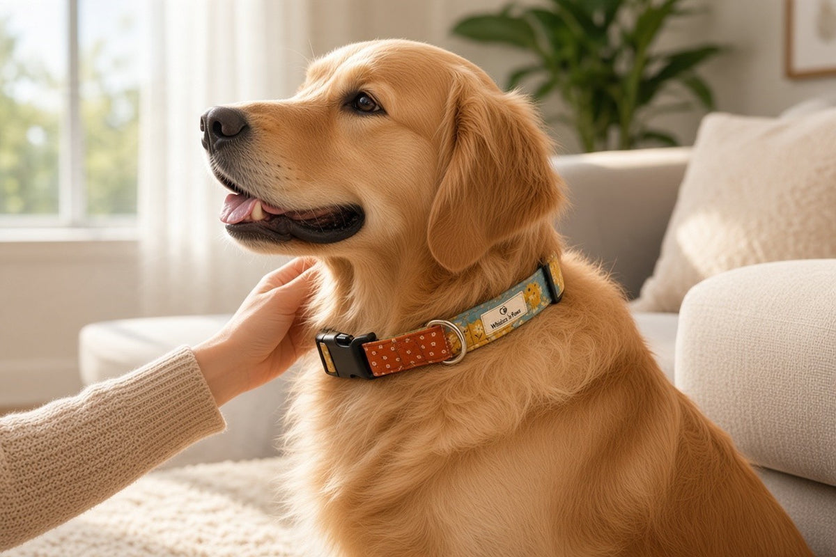 Fall Patchwork Handmade Adjustable Dog Collar