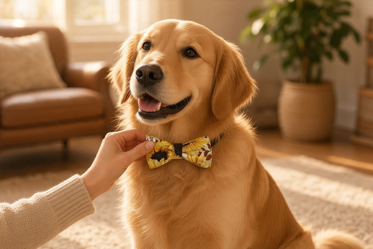 Brown Sunflower Bow Tie