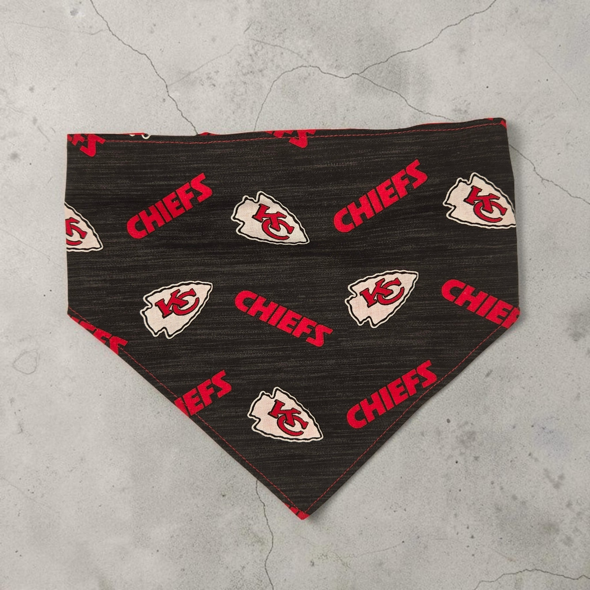 Kansas City Chiefs Pet Bandana | Reversible Football Dog & Cat Bandana | Scrunchie Back | XS–XXL