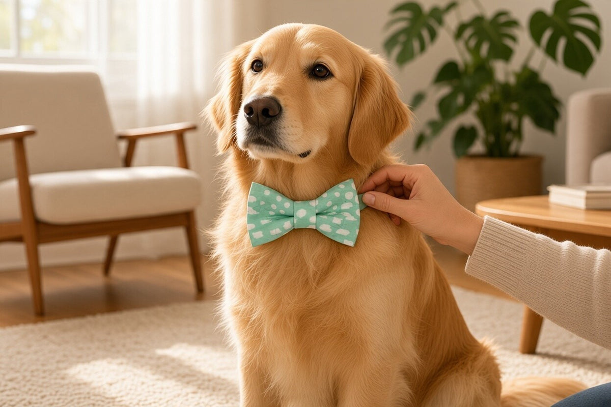 Mint with Polka Dots Bow Tie