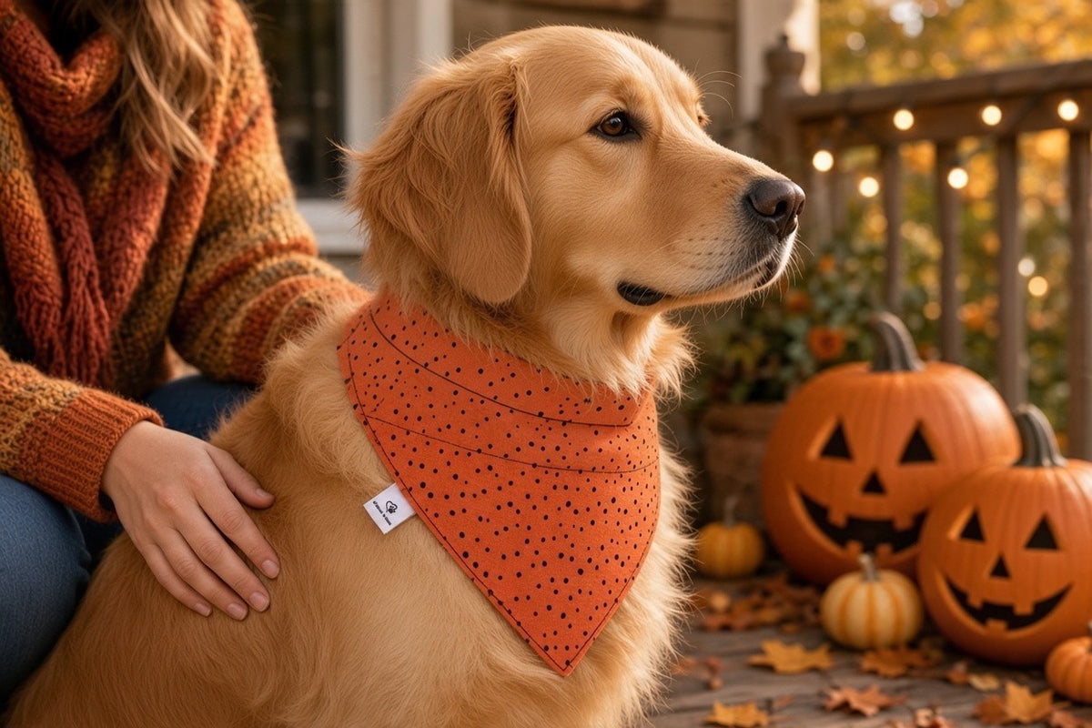 Orange with Black Dots OTC Bandana