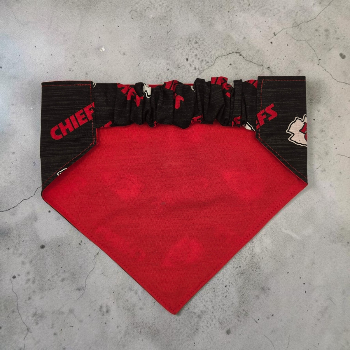 Kansas City Chiefs Pet Bandana | Reversible Football Dog & Cat Bandana | Scrunchie Back | XS–XXL