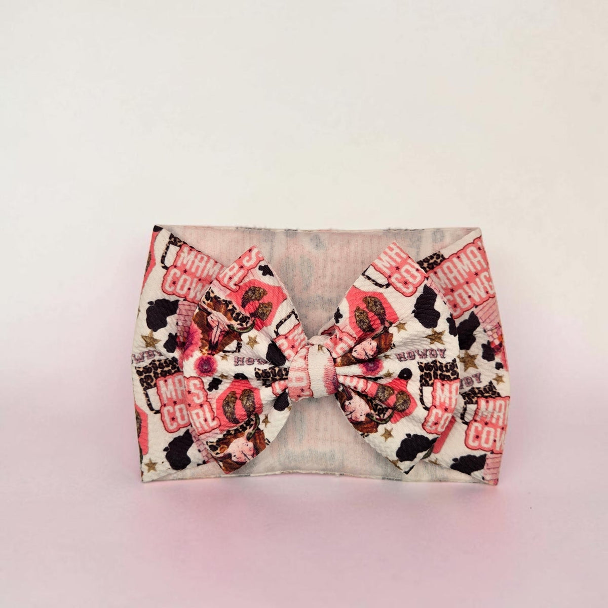 Mama’s Cowgirl Western Hair Bow & Headwrap | Pink Rodeo Hair Accessories