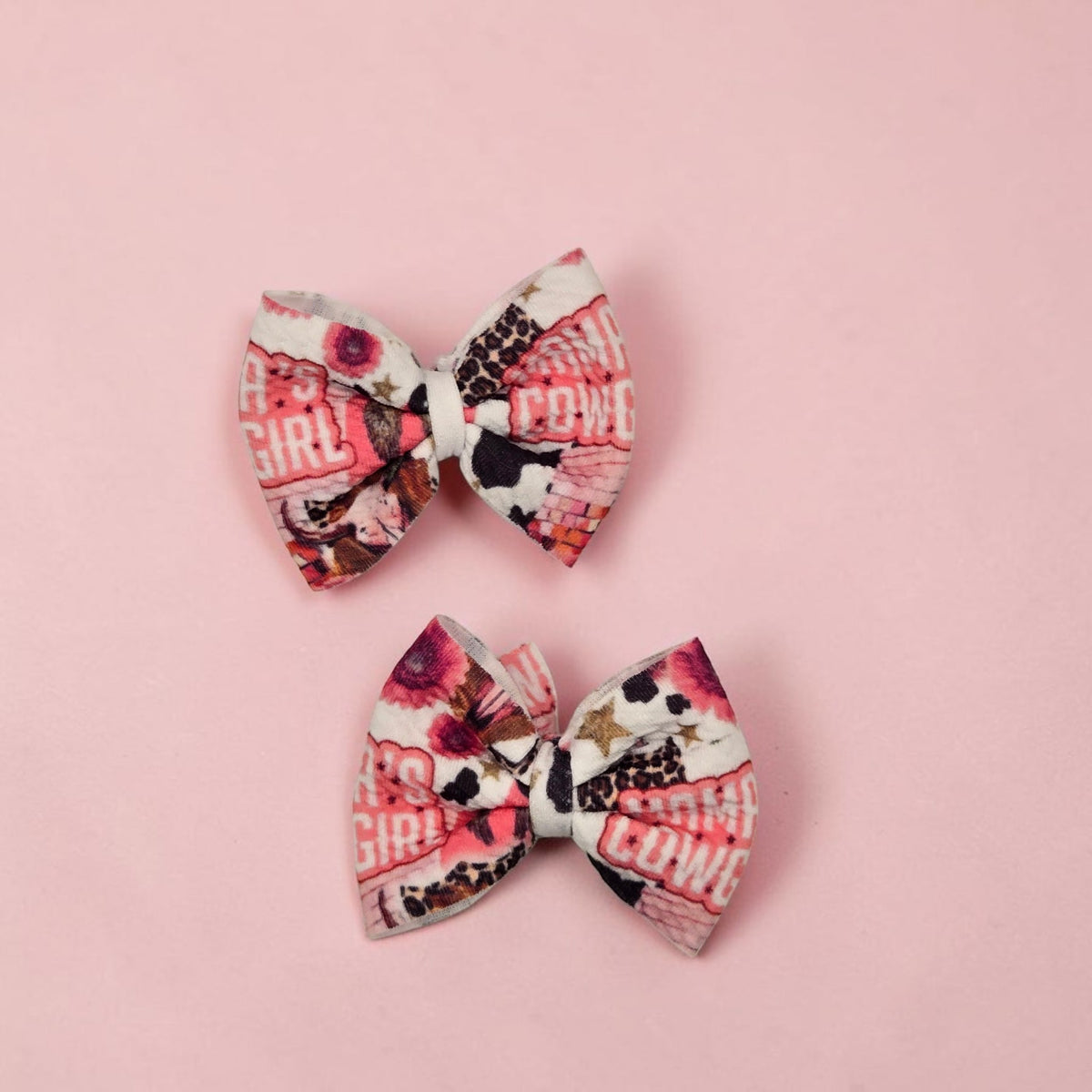 Mama’s Cowgirl Western Hair Bow & Headwrap | Pink Rodeo Hair Accessories
