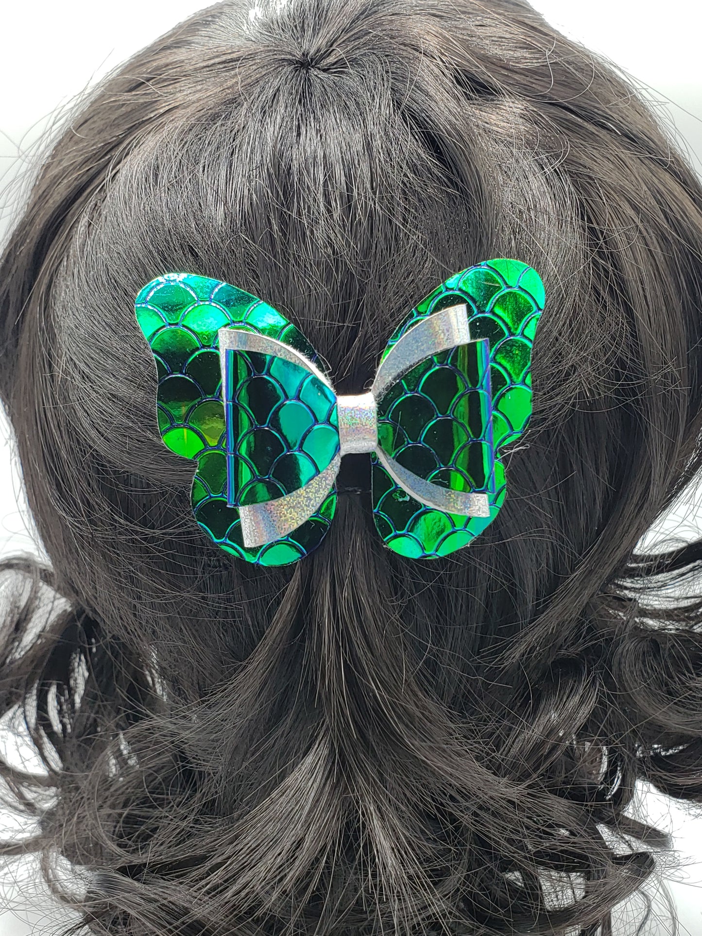 Faux Leather Butterfly Hair Bow – Layered Glitter Boutique Style