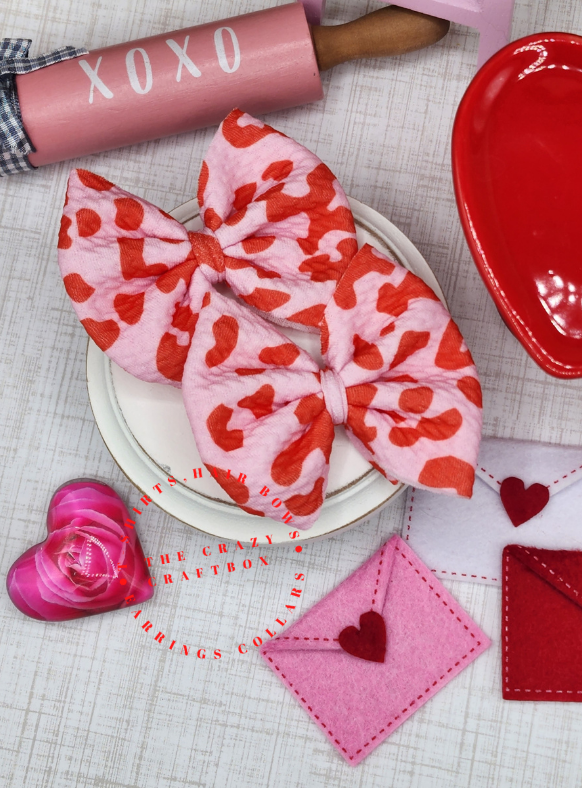 Pink & Red Cow Print