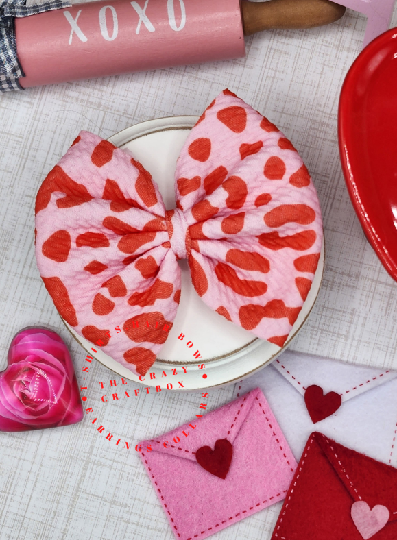Pink & Red Cow Print